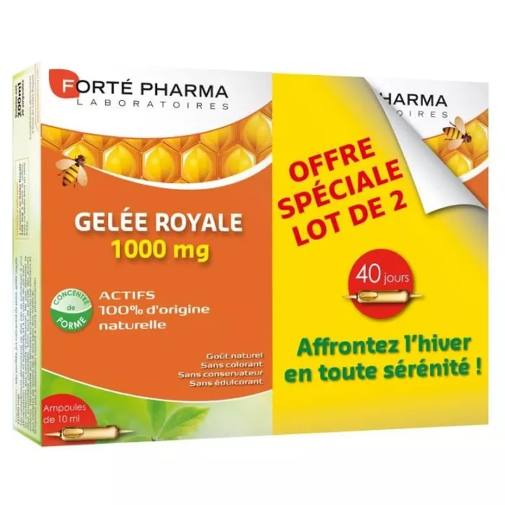 Forte Royal Gelée Royale 1000mg Lot 2x20 Ampoules de 10ml