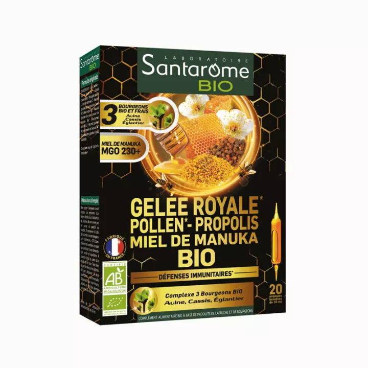Santarome Gelée Royale Pollen Propolis Manuka Honig 20 Ampullen 10ml
