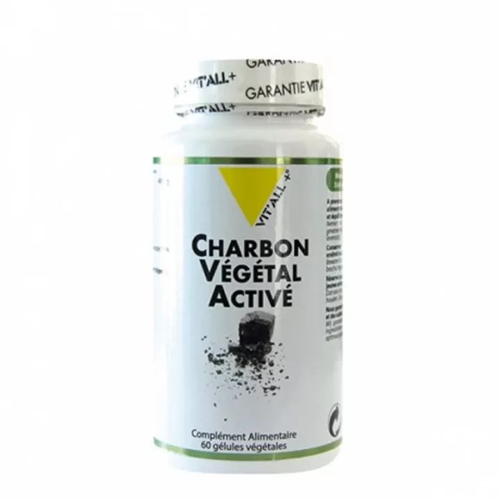 Vitall + Active Vegetable Charcoal 400mg 60 cápsulas vegetais