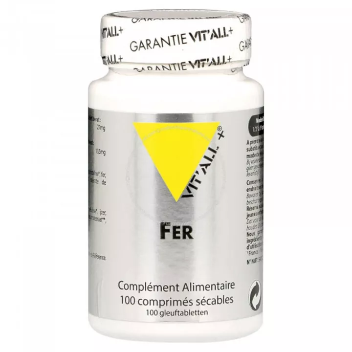 Vitall+ Fer Bisglycinate 27mg 100 comprimés sécables