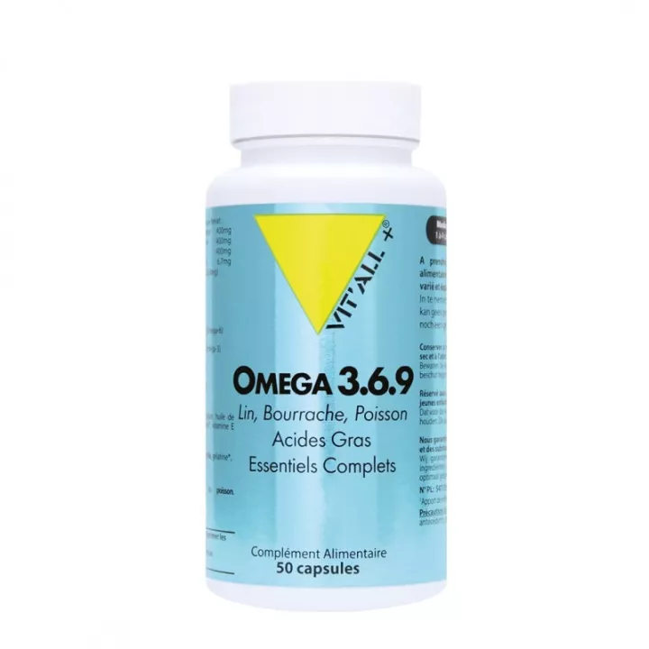 Vitall + Omega 369 Borage Linho e Óleos de Peixe 50 cápsulas
