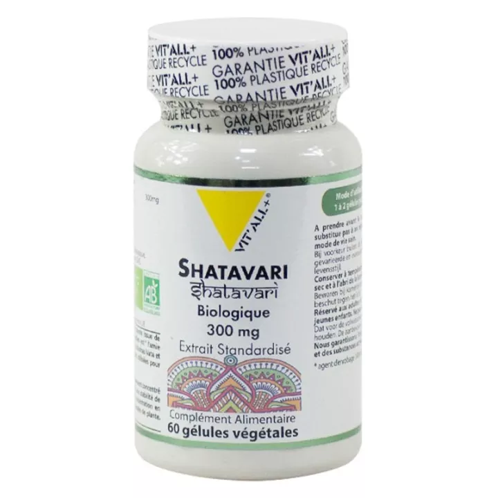 Vitall + Shatavari Bio 300mg Standardisiertes Extrakt 60 Gemüsekapseln