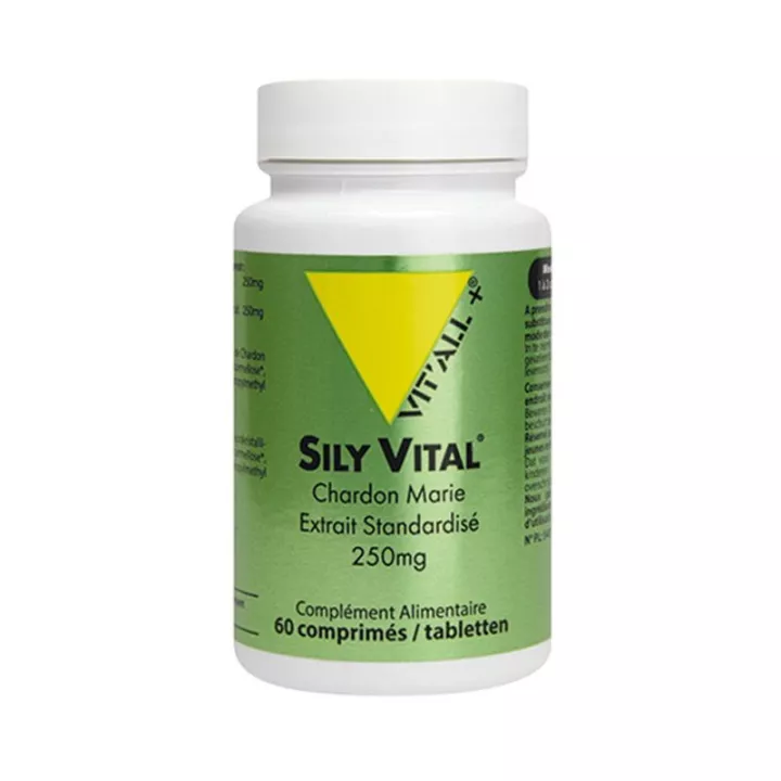 Extrato padronizado de silimarina de cardo leiteiro Vitall + Sily Vital 60 cápsulas vegetais