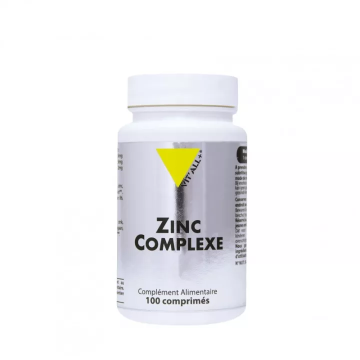Vitall+ Zinc Complexe Zinc Vitamine B6 Manganèse 100 comprimés
