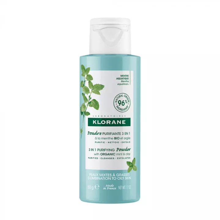 Klorane Polvere detergente purificante viso Menta acquaticaBio 50 g