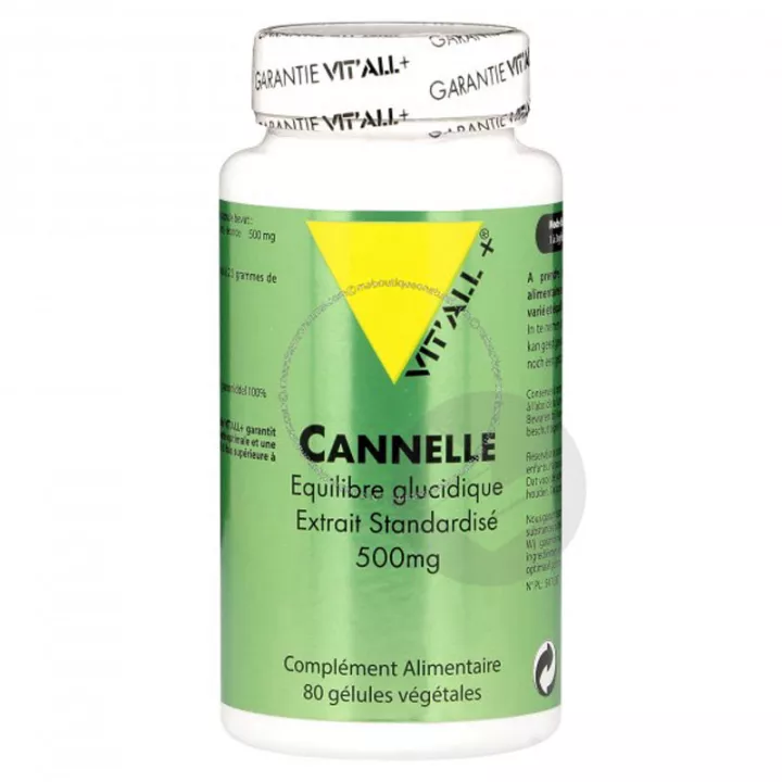 Vitall + Cinnamon Bio Extracto estandarizado 500mg 80 cápsulas vegetales