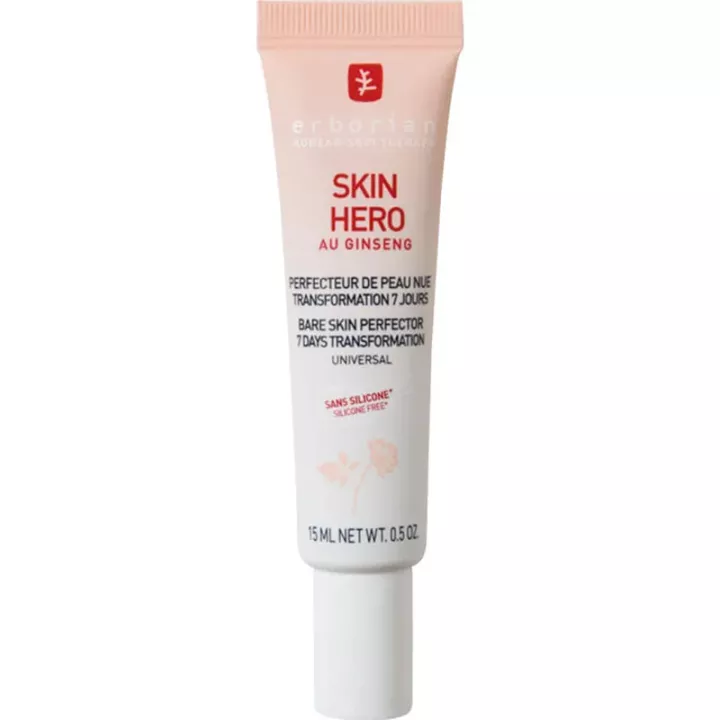 Erborian Skin Hero con piel desnuda perfeccionando ginseng