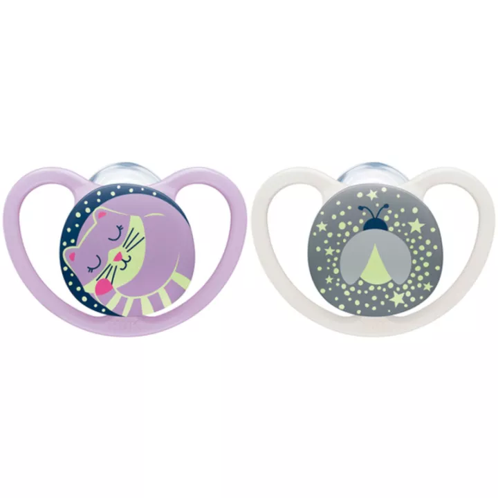 Nuk Space Pacifier 18-36 Months Night X2