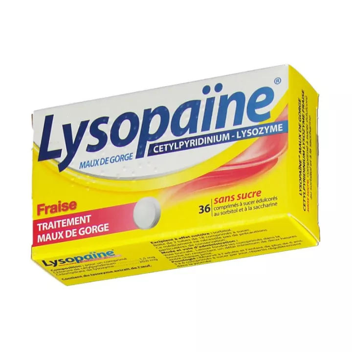 LYSOPAINE 36 pastillas sin dolor de garganta azúcar