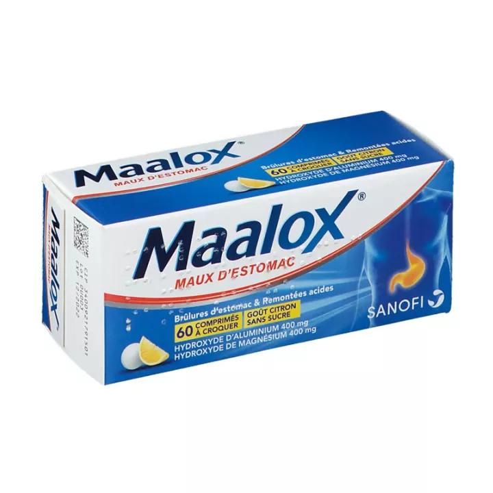MAALOX MAUX D'ESTOMAC citron comprimés sans sucre