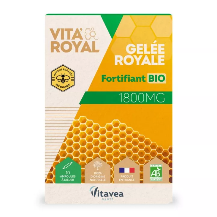 Vita'Royal Royal Jelly Organic 1800 mg 10 Nutrisante Flacons