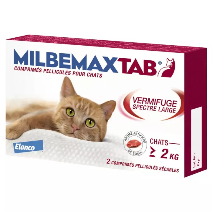 MilbemaxTab Ontwormer Katten +2 kg 2 tabletten Elanco