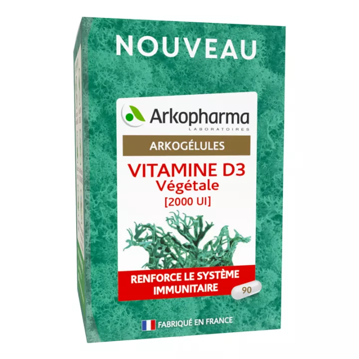 Arkogélules Vitamine D3 Végétale 2000 UI 90 gélules