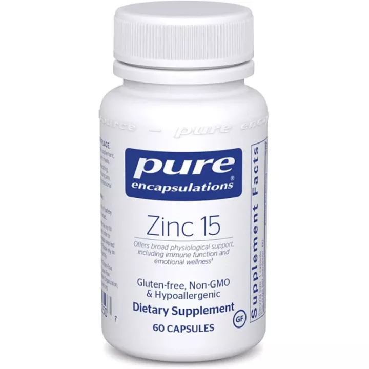 Encapsulación pura de zinc 15 mg 60 cápsulas