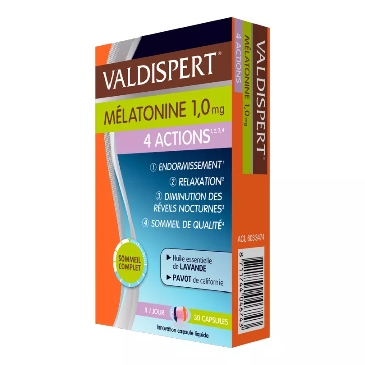VALDISPERT MELATONINE 4 ACTIONS 30 TABLETS