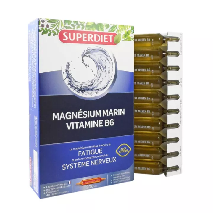 Superdiet Marine Magnesium en Vitaminen B6 20 injectieflacons