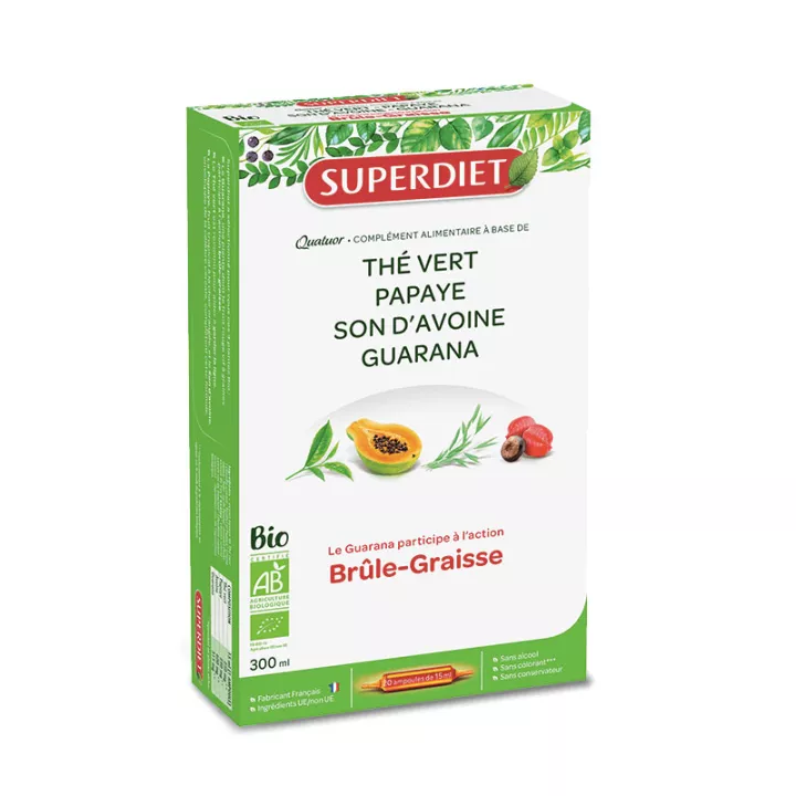 Superdiet Quatuor Guarana Burns Organic Fat 20 vials