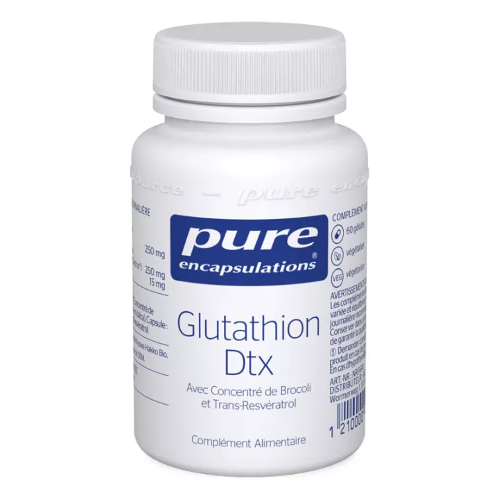 Glutationa DTX 60 cápsulas de encapsulação pura