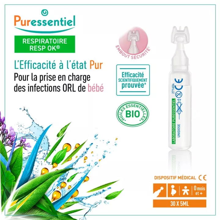 Puressentiel Respiratória Nasal Higiene Doses Únicas para Bebês