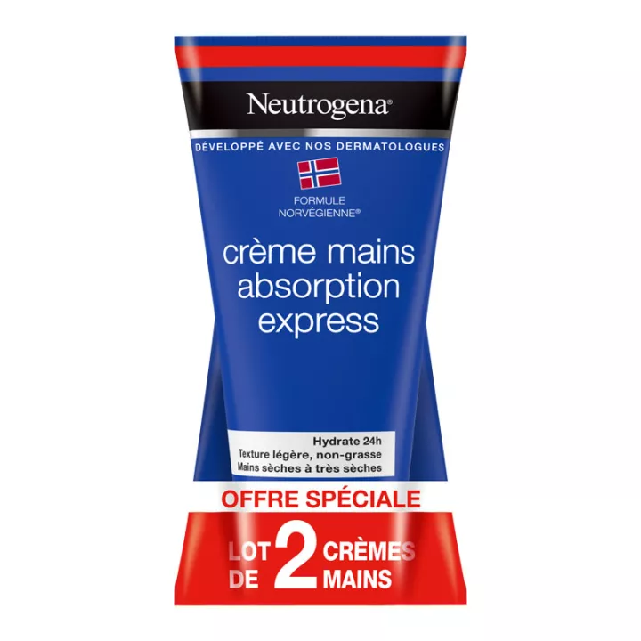 Neutrogena Crème Mains Absorption Express Lot de 2 x 75 ml*