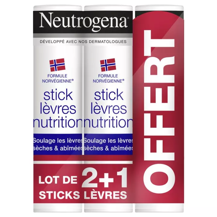 Neutrogena Lip Stick Set de 2 + 1 ofrecidos