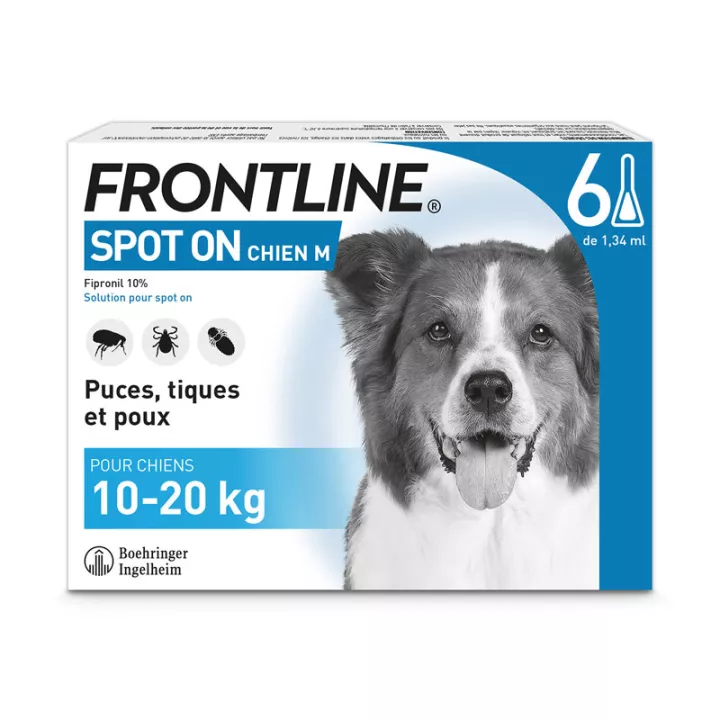 FRONTLINE CHIEN 10-20 kg M Spot-on prix économique 6 pipettes