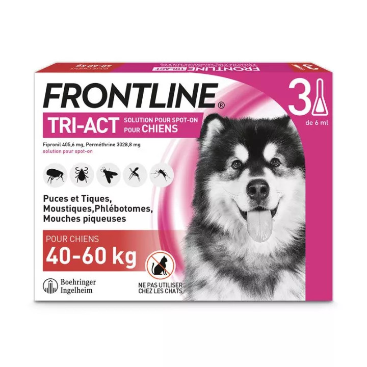 MERIAL FRONTLINE TRI-ACT CHIENS XL 40-60kg 3 pipettes