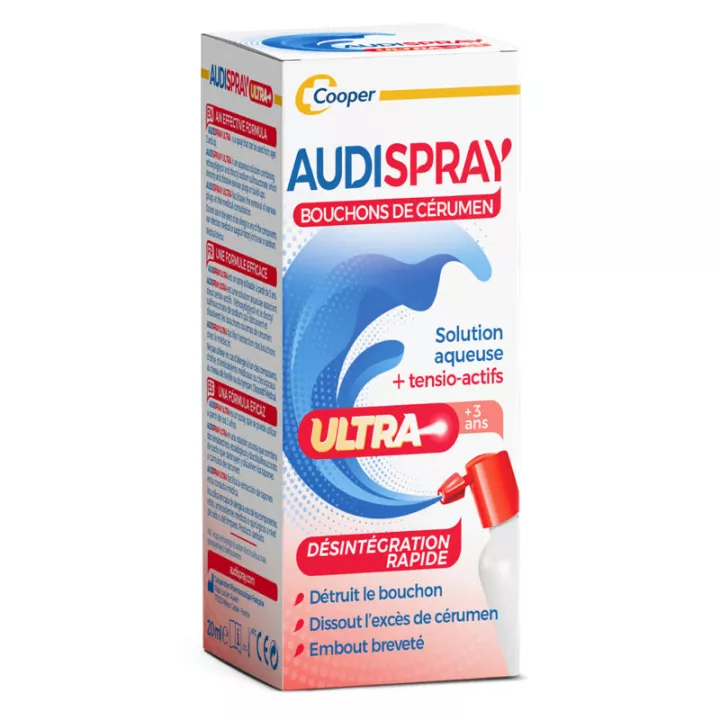 AUDISPRAY Ultra Audilyse Spray auriculaire dissolution bouchon de cérumen