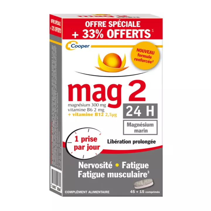 Tabletas de magnesio marino MAG 2 24H