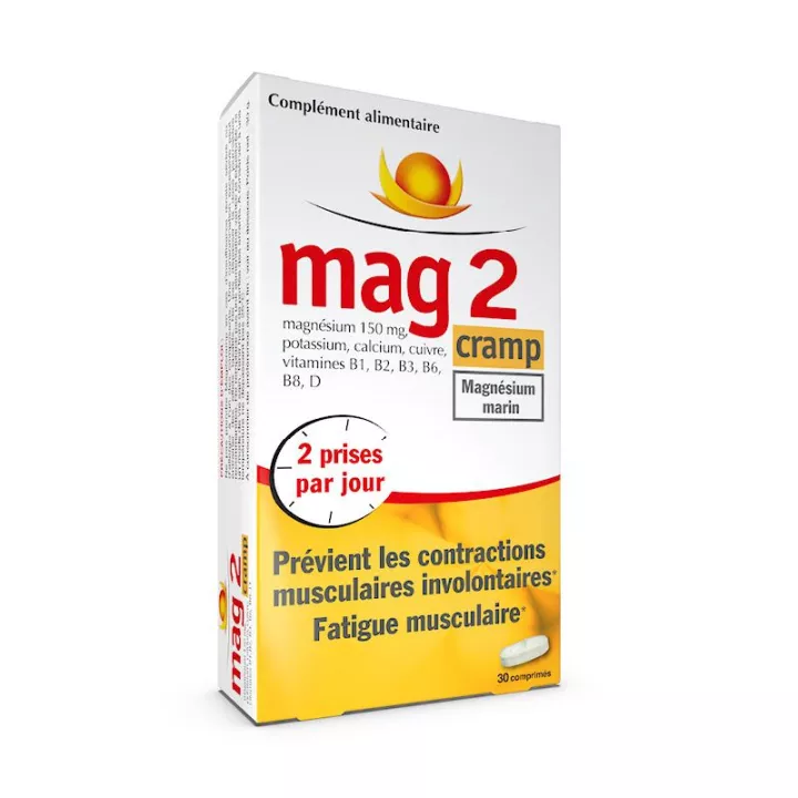 MAG 2 CRAMP Magnésium marin + Vitamines 30 COMPRIMÉS