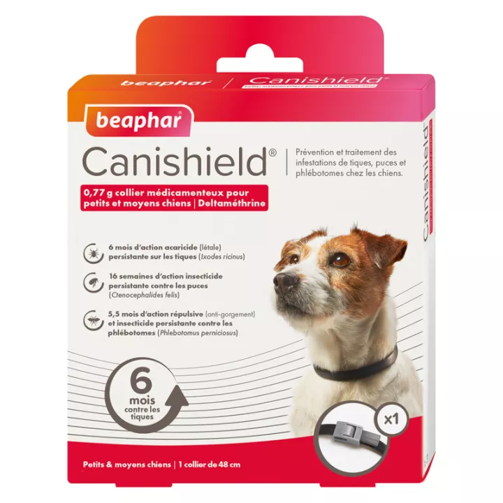 Coleira Beaphar Canishield 0,77g para cães pequenos e médios