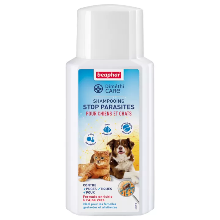 Shampoo Beaphar Dimethicare Stop Parasites Para Cães e Gatos 200ml