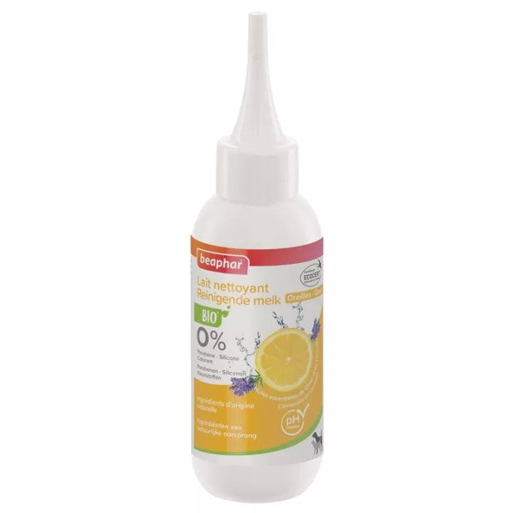 Beaphar Latte detergente per orecchie con oli essenziali di limone e lavanda 100 ml