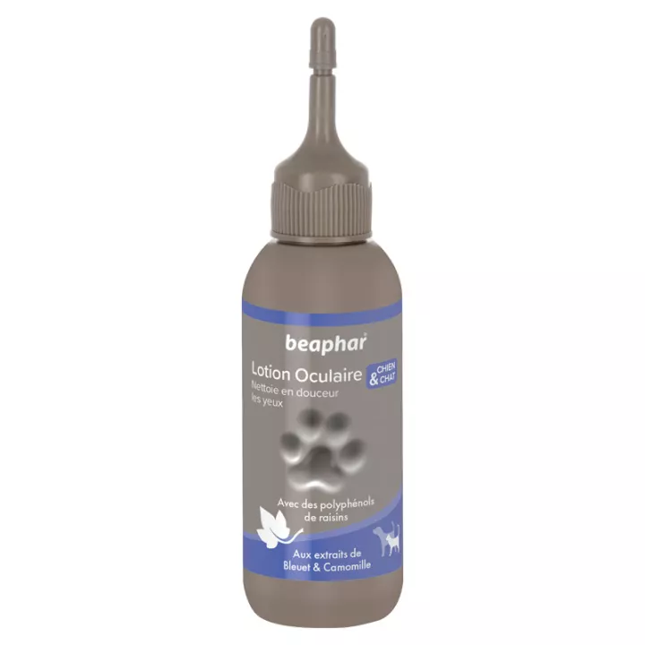 Beaphar Lotion Nettoyante Oculaire aux Extraits Naturels De Bleuet & Camomille 125 ml