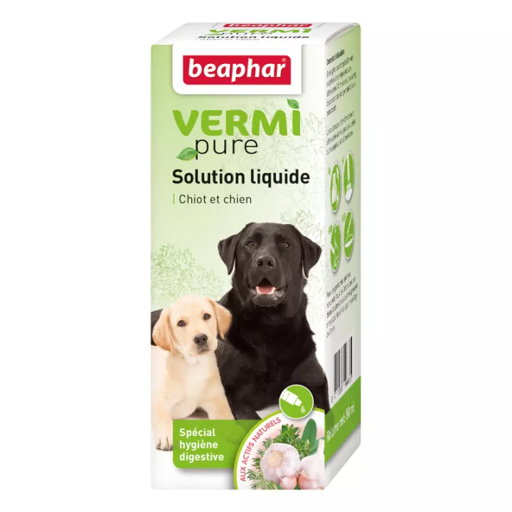Beaphar Vermipure Solución Líquida Higiene Digestiva Especial Para Cachorros Y Perros 50ml
