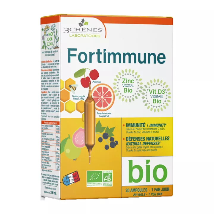 3-Chênes Fortimmune Organic Natural Defenses 20 phials 