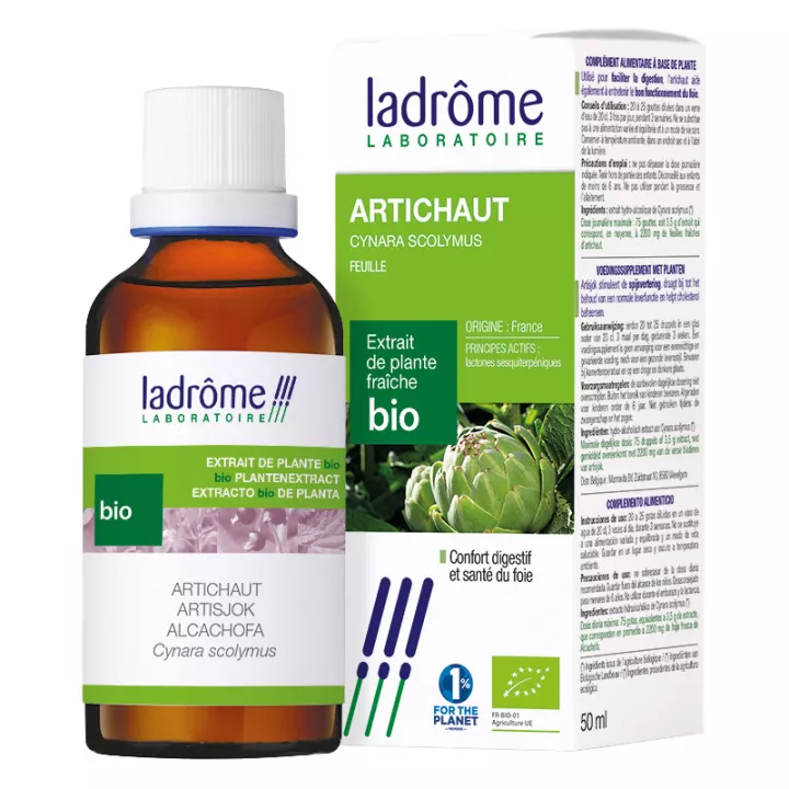 Ladrôme Estratti vegetali freschi di carciofo biologico 50ml