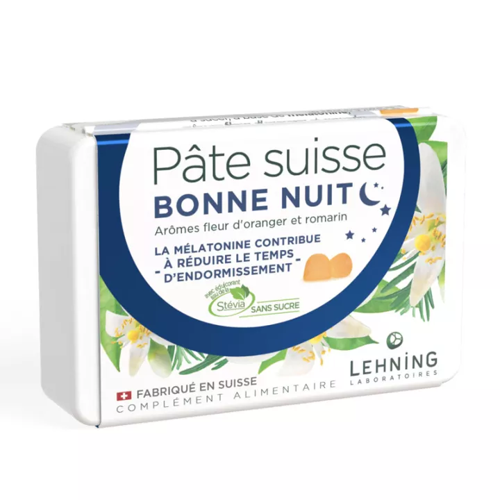 Pâte Suisse Bonne Nuit Mélatonine 40 Pastilles Lehning