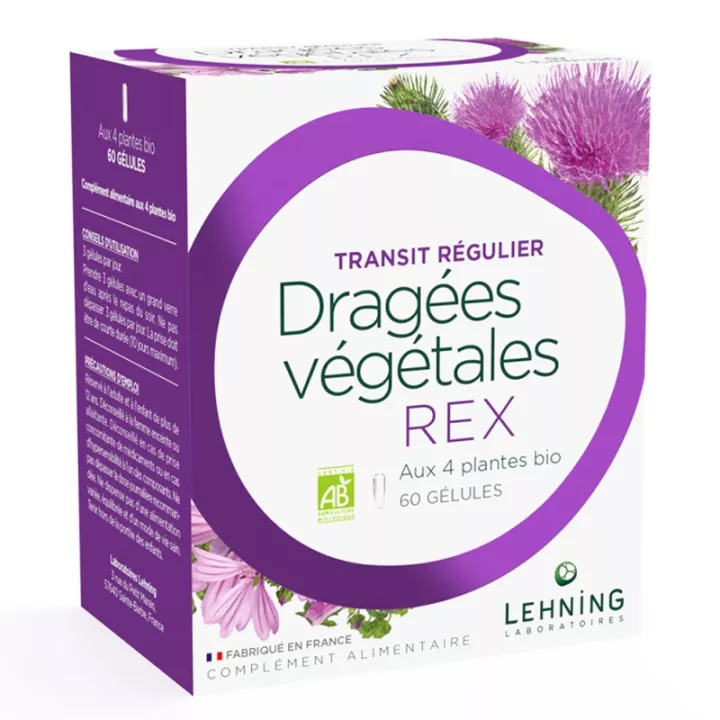 Lehning Rex Transit Drágeas Vegetais Regulares 60 cápsulas