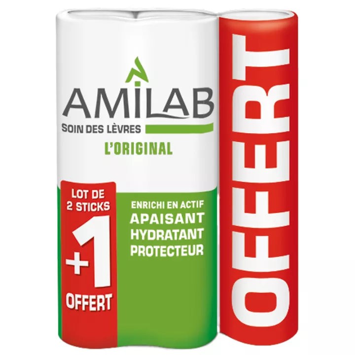 Amilab L'Original 4 en 1 Soin des Lèvres 4,7 g lot de 3