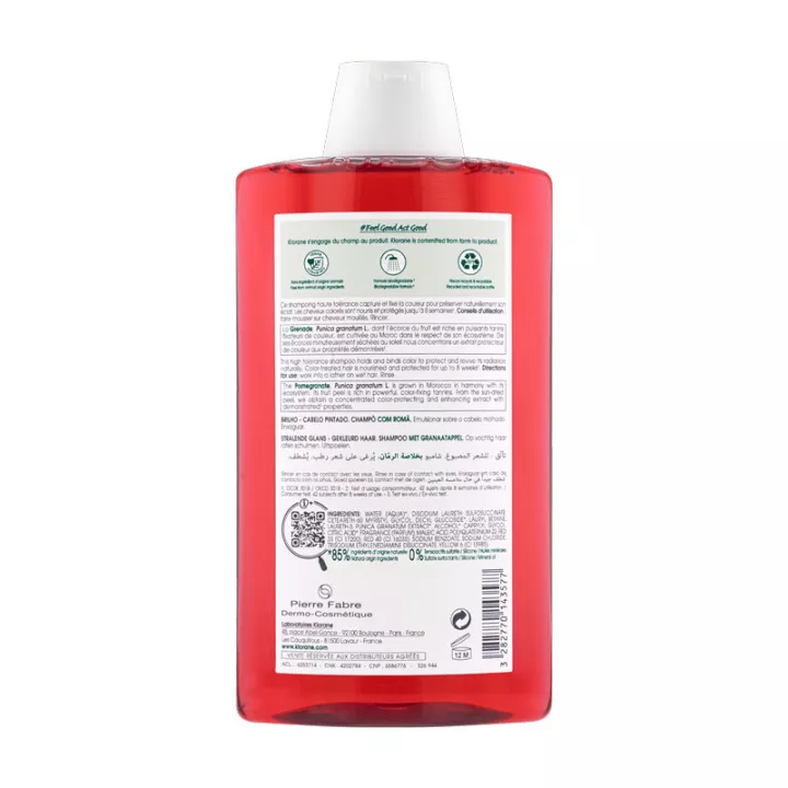 Klorane Granaatappelshampoo voor gekleurd haar 400ml