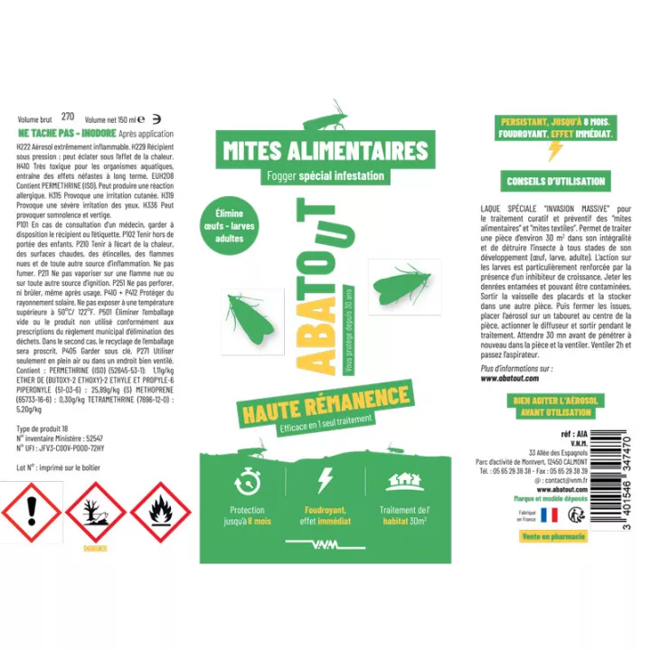 Abatout Fogger Spray repellente per le tarme 150 ml