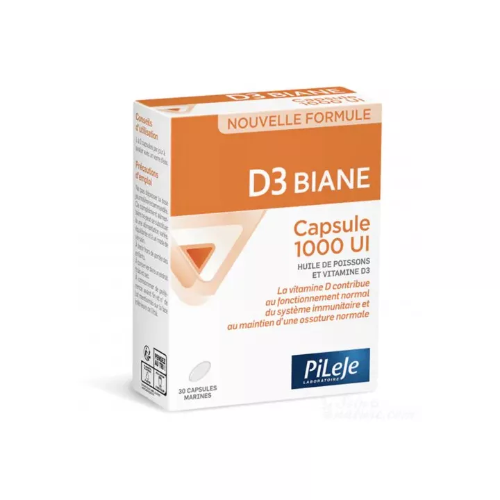 Pileje D3 BIANE Vitamine D3 30 Capsules