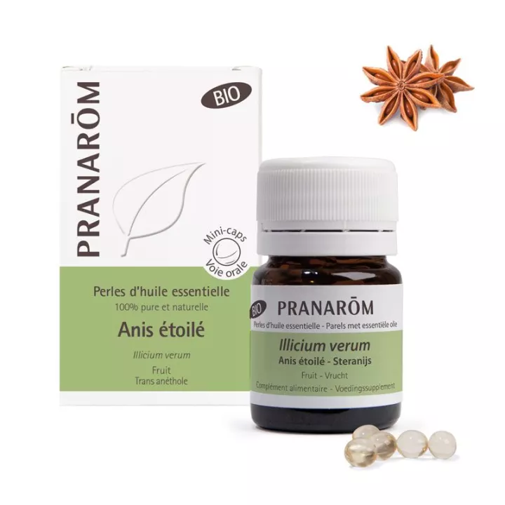 Pranarom Perles d'huile essentielle Bio d'Anis étoilé, Badiane B/60