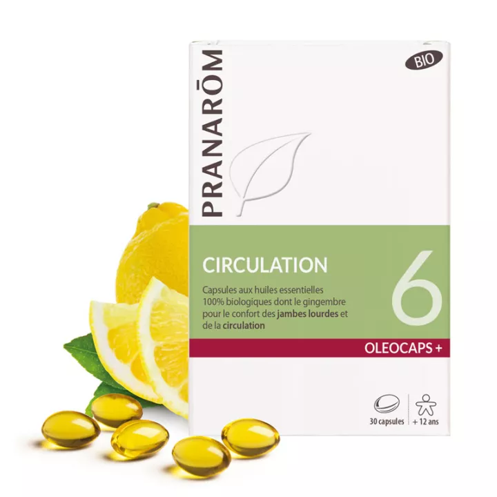 OLEOCAPS 6 Pranarom Circulation BIO (jambes légères) 30 capsules