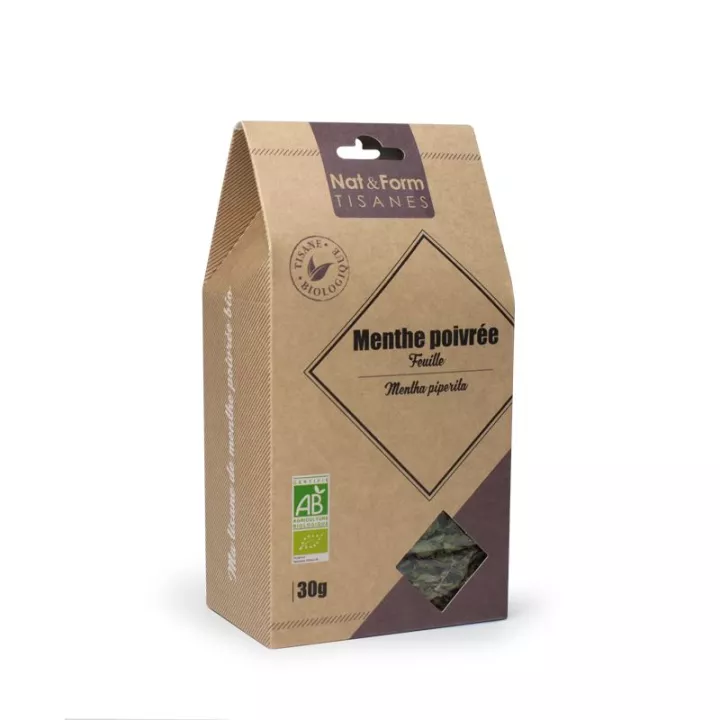 Chá de ervas de folhas de hortelã-pimenta orgânica Nat & Form 30 g