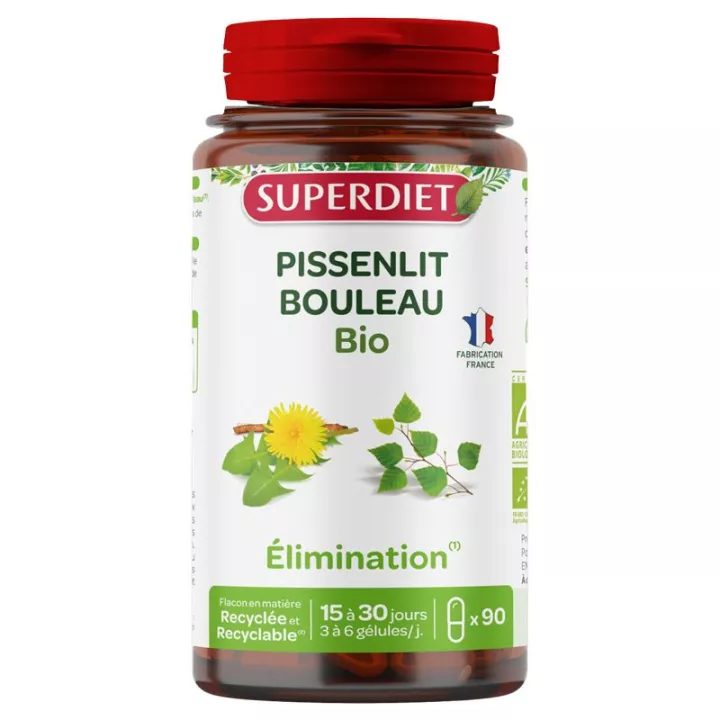 Superdiet Pissenlit Bouleau Bio 90 Gélules