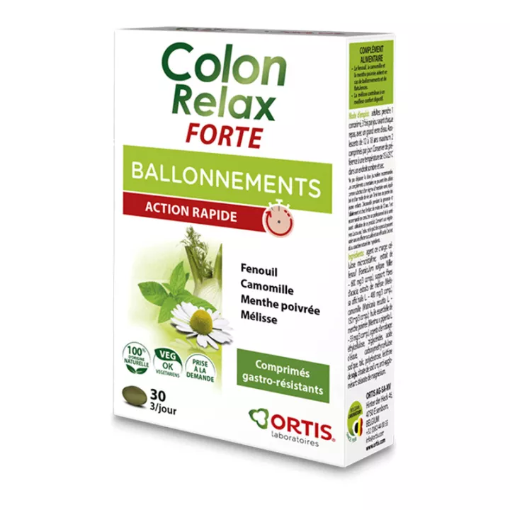 ORTIS Colon Relax Forte ballonnements 30 comprimés