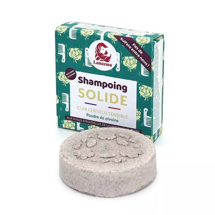 Lamazuna Shampoing Solide Pivoine Cuir Chevelu Sensible 70g