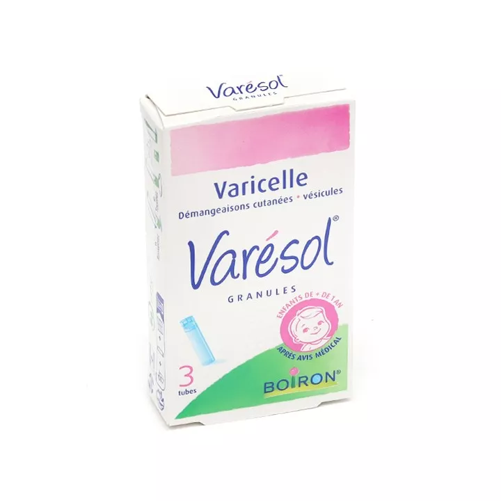 Varésol Boiron Chicken pox itchy skin 3 tubes of granules